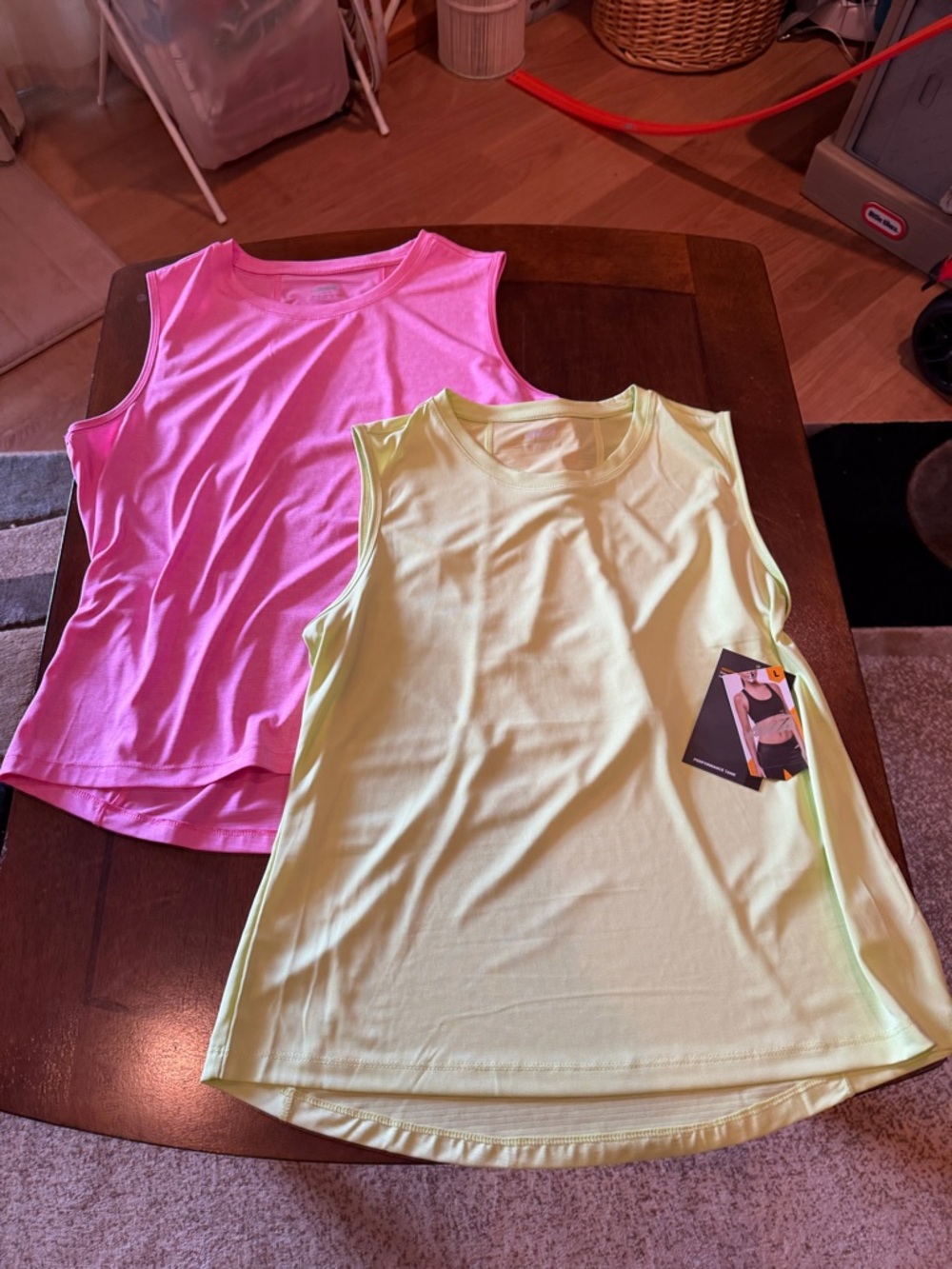 Avia Pink and Yellow Athletic Tank Tops - Set of 2